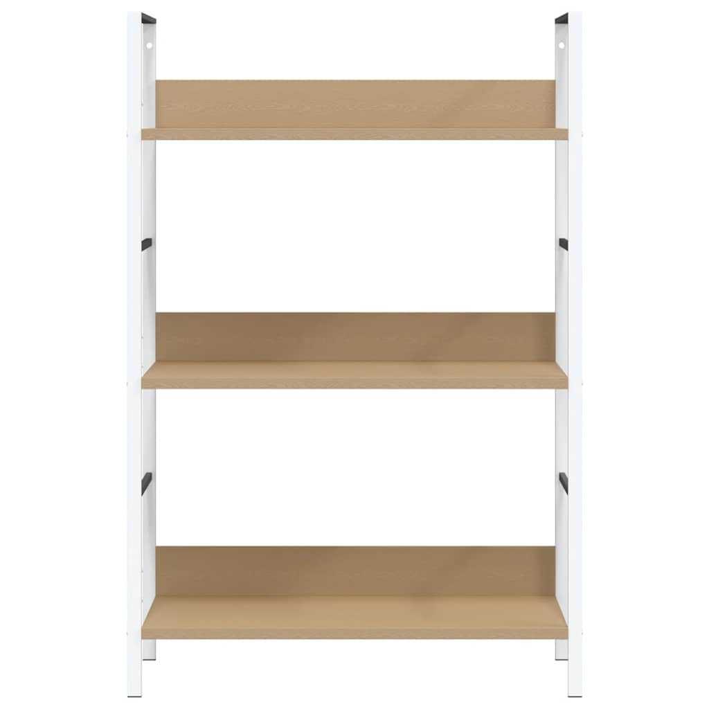 Boekenkast 3 schappen 60x27,6x90,5 cm bewerkt hout eikenkleurig is nu te koop bij PeponiXL, paradijselijk wonen!