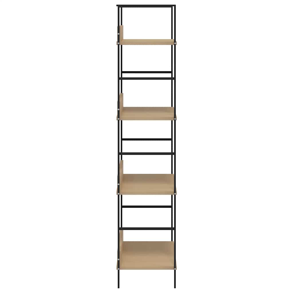 Boekenkast 4 schappen 60x27,6x124,5 cm bewerkt hout eikenkleur is nu te koop bij PeponiXL, paradijselijk wonen!