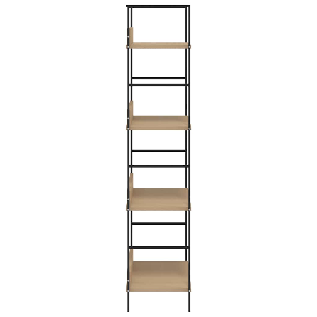 Boekenkast 4 schappen 60x27,6x124,5 cm bewerkt hout eikenkleur is nu te koop bij PeponiXL, paradijselijk wonen!