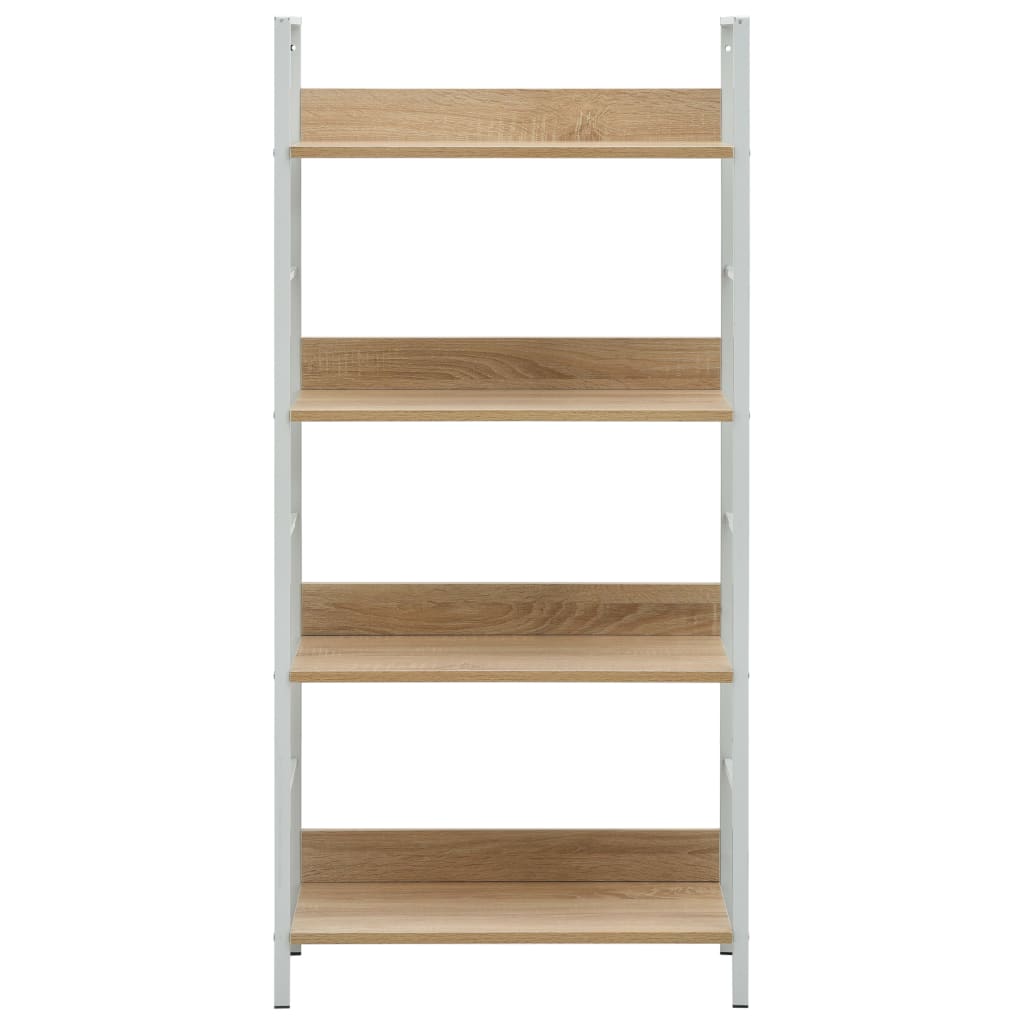 Boekenkast 4 schappen 60x27,6x124,5 cm bewerkt hout eikenkleur is nu te koop bij PeponiXL, paradijselijk wonen!