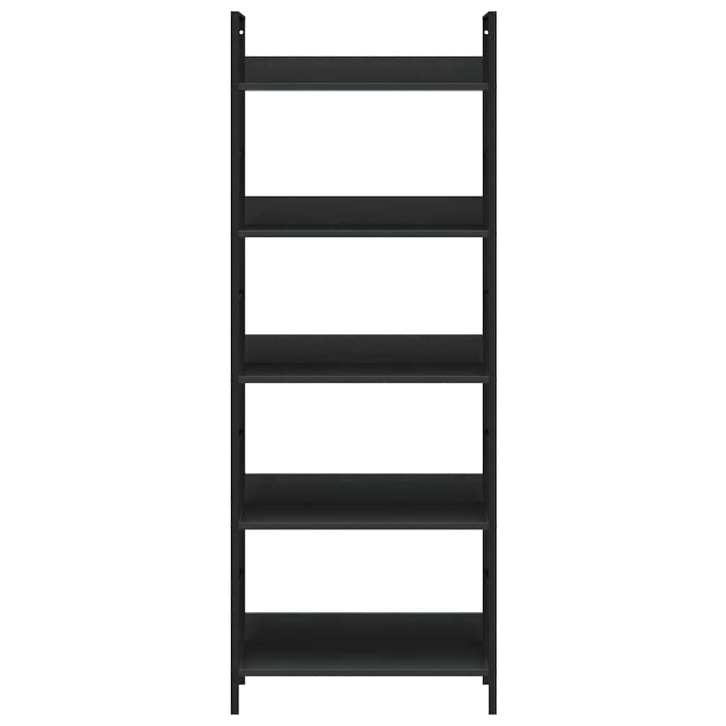 Boekenkast met 5 schappen 60x27,6x158,5 cm bewerkt hout zwart is nu te koop bij PeponiXL, paradijselijk wonen!