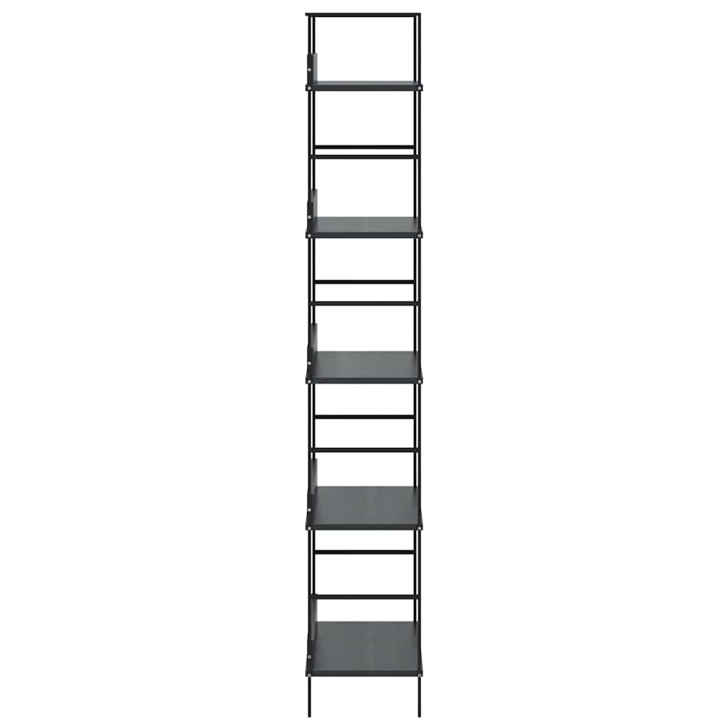Boekenkast met 5 schappen 60x27,6x158,5 cm bewerkt hout zwart is nu te koop bij PeponiXL, paradijselijk wonen!
