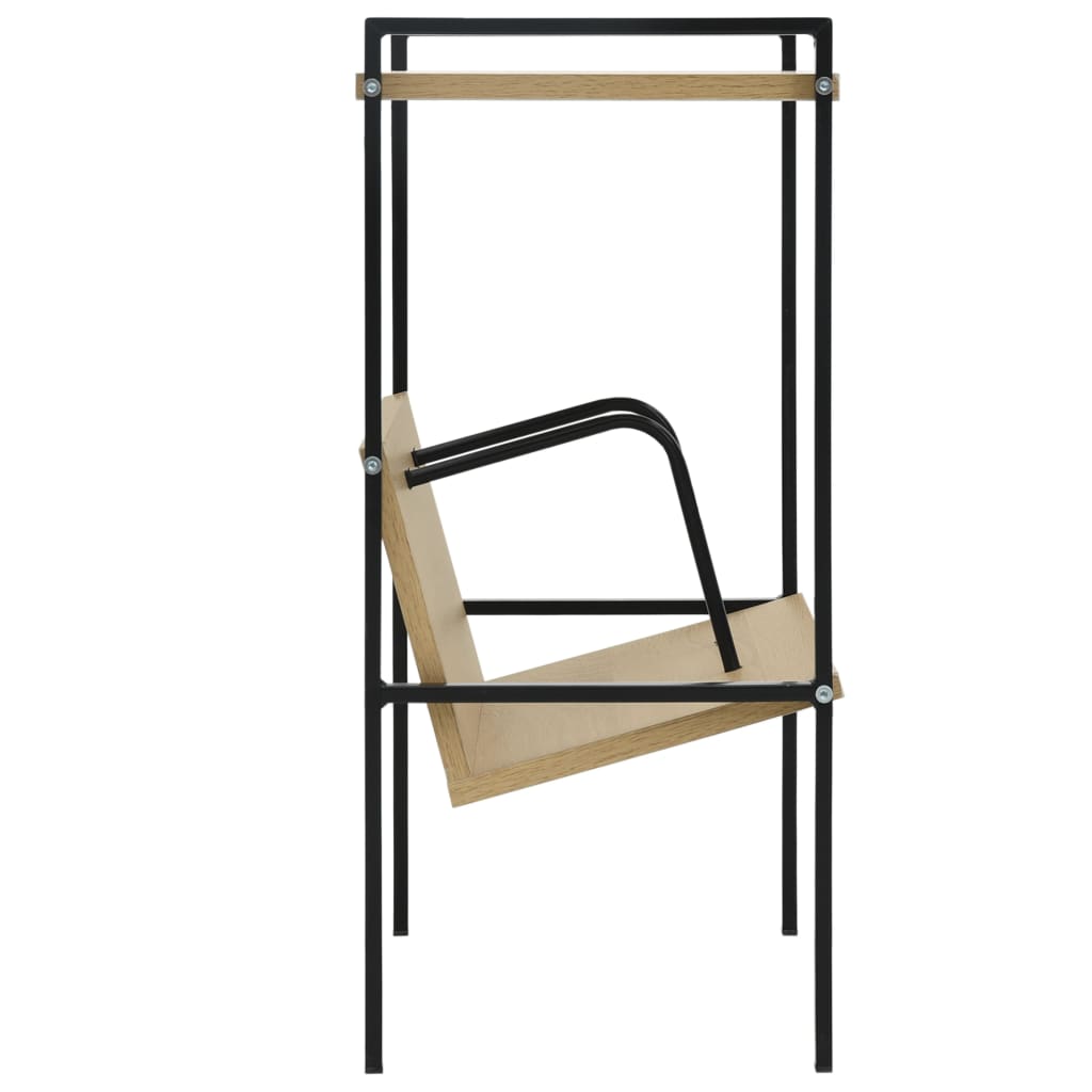 Boekenkast 2 schappen 52x28x59 cm bewerkt hout zwart en eiken is nu te koop bij PeponiXL, paradijselijk wonen!