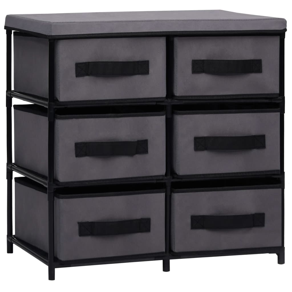 Opbergkast met 6 lades 55x29x55 cm staal grijs is nu te koop bij PeponiXL, paradijselijk wonen!