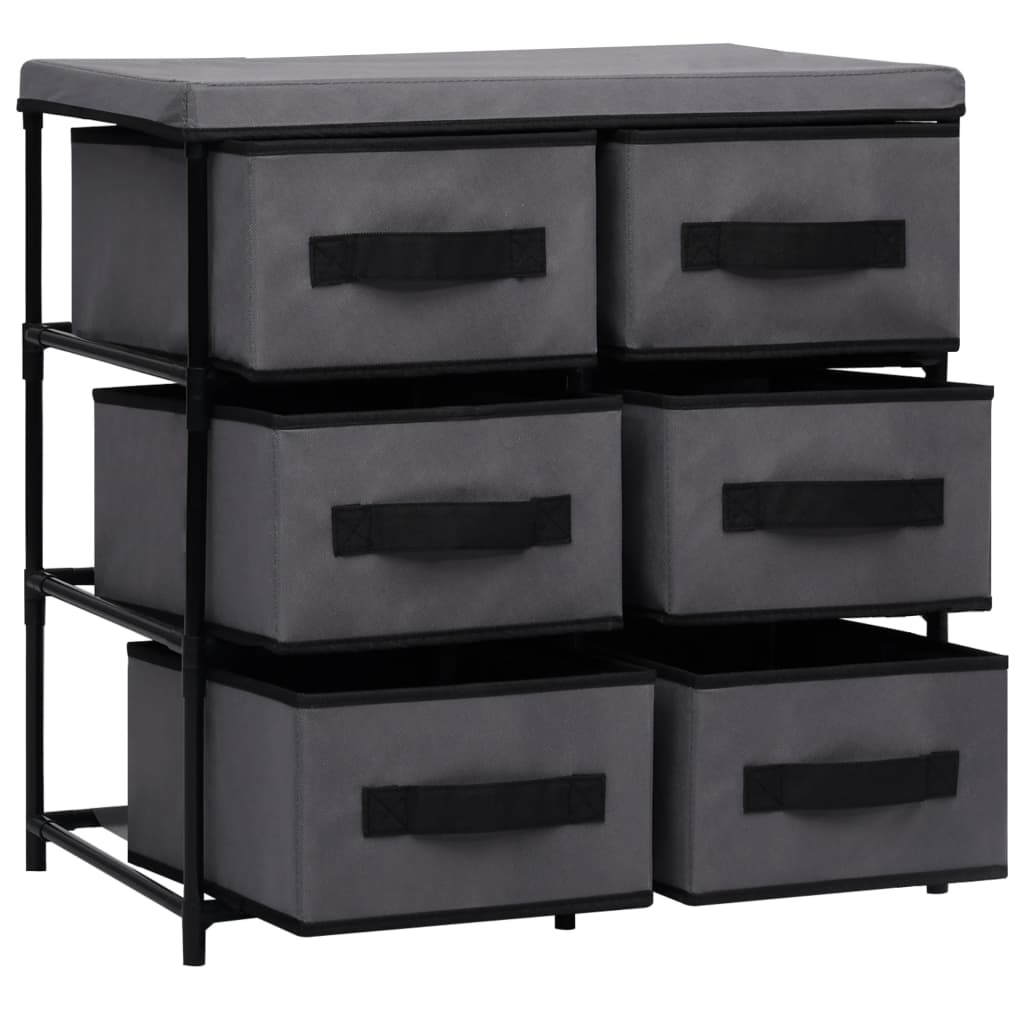 Opbergkast met 6 lades 55x29x55 cm staal grijs is nu te koop bij PeponiXL, paradijselijk wonen!