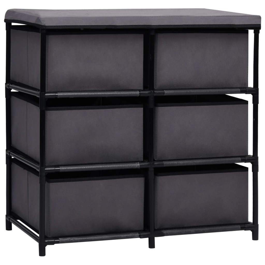 Opbergkast met 6 lades 55x29x55 cm staal grijs is nu te koop bij PeponiXL, paradijselijk wonen!