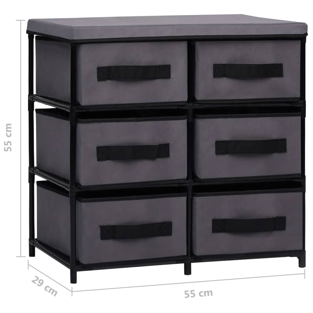 Opbergkast met 6 lades 55x29x55 cm staal grijs is nu te koop bij PeponiXL, paradijselijk wonen!