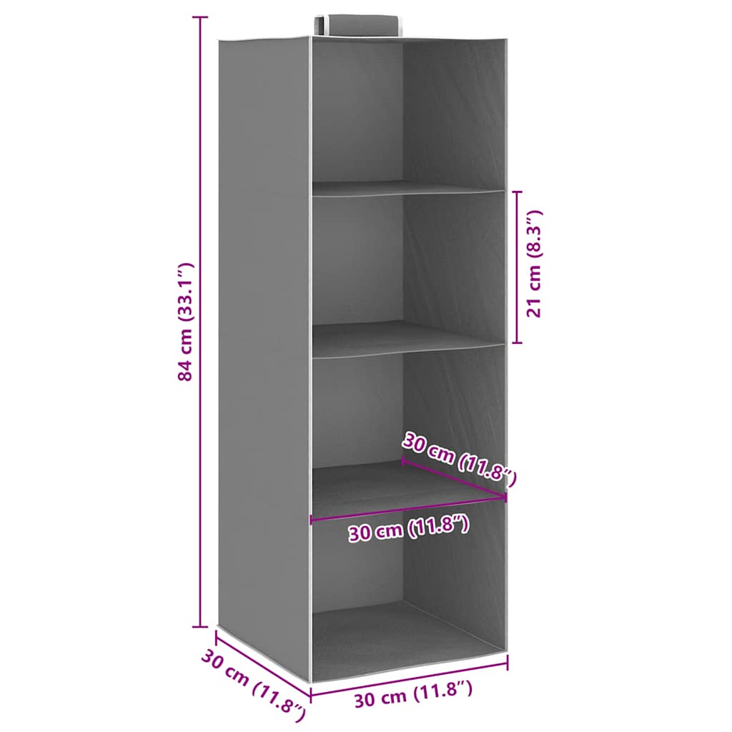Kledingorganisers hangend 2 st met 4 schappen stof is nu te koop bij PeponiXL, paradijselijk wonen!