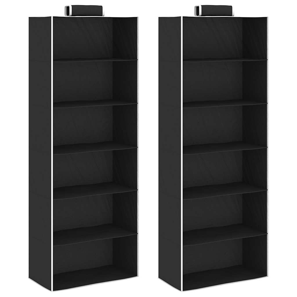 Kledingorganisers hangend 2 st met 6 schappen stof is nu te koop bij PeponiXL, paradijselijk wonen!