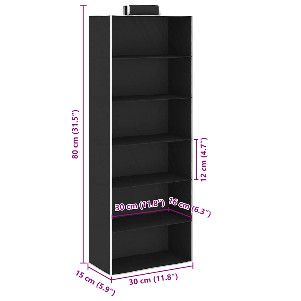 Kledingorganisers hangend 2 st met 6 schappen stof is nu te koop bij PeponiXL, paradijselijk wonen!