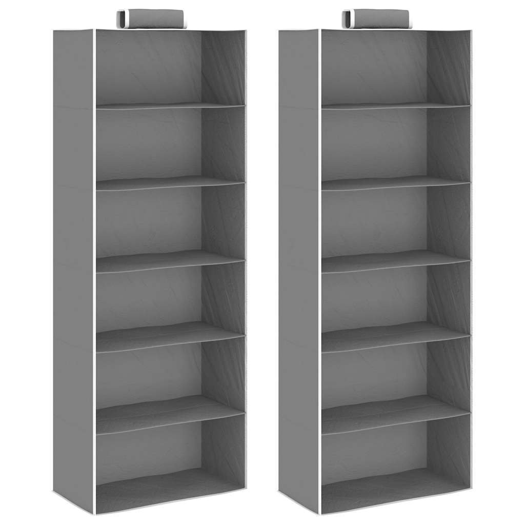 Kledingorganisers hangend 2 st met 6 schappen stof is nu te koop bij PeponiXL, paradijselijk wonen!
