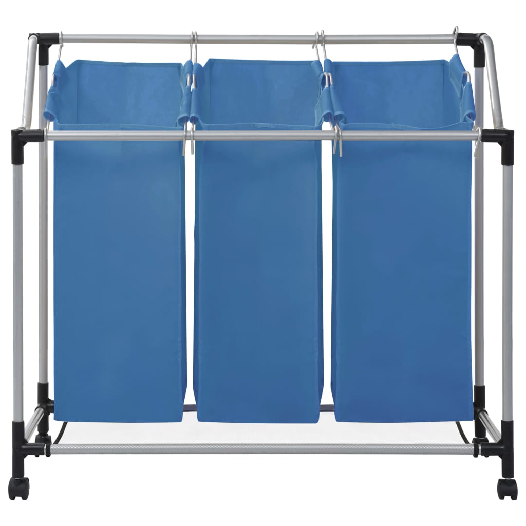 Wassorteerder met 3 zakken staal blauw is nu te koop bij PeponiXL, paradijselijk wonen!
