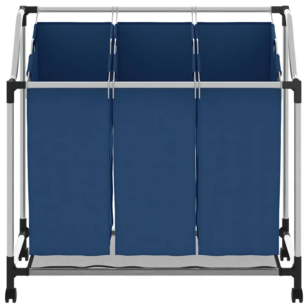 Wassorteerder met 3 zakken staal blauw is nu te koop bij PeponiXL, paradijselijk wonen!