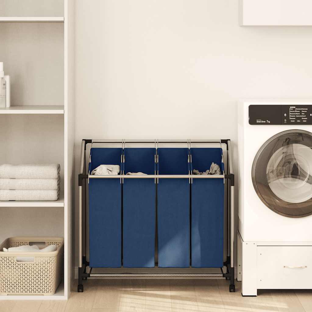 Wassorteerder met 4 zakken staal blauw is nu te koop bij PeponiXL, paradijselijk wonen!