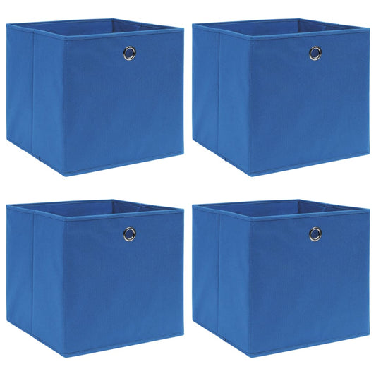 Opbergboxen 4 st 32x32x32 cm stof blauw is nu te koop bij PeponiXL, paradijselijk wonen!