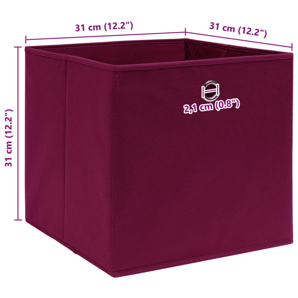 Opbergboxen 10 st 32x32x32 cm stof donkerrood is nu te koop bij PeponiXL, paradijselijk wonen!