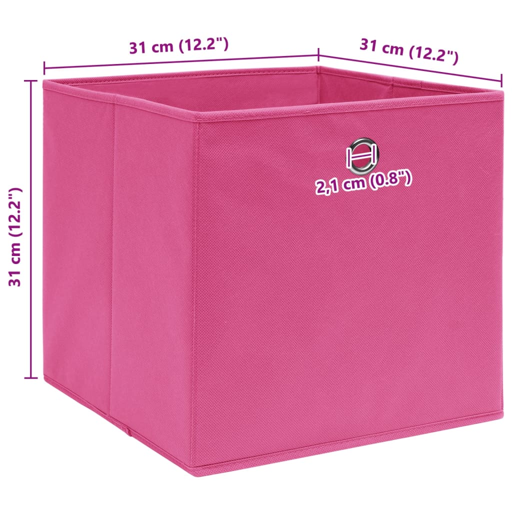 Opbergboxen 4 st 32x32x32 cm stof roze is nu te koop bij PeponiXL, paradijselijk wonen!