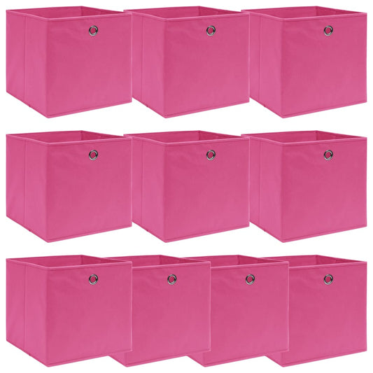 Opbergboxen 10 st 32x32x32 cm stof roze is nu te koop bij PeponiXL, paradijselijk wonen!