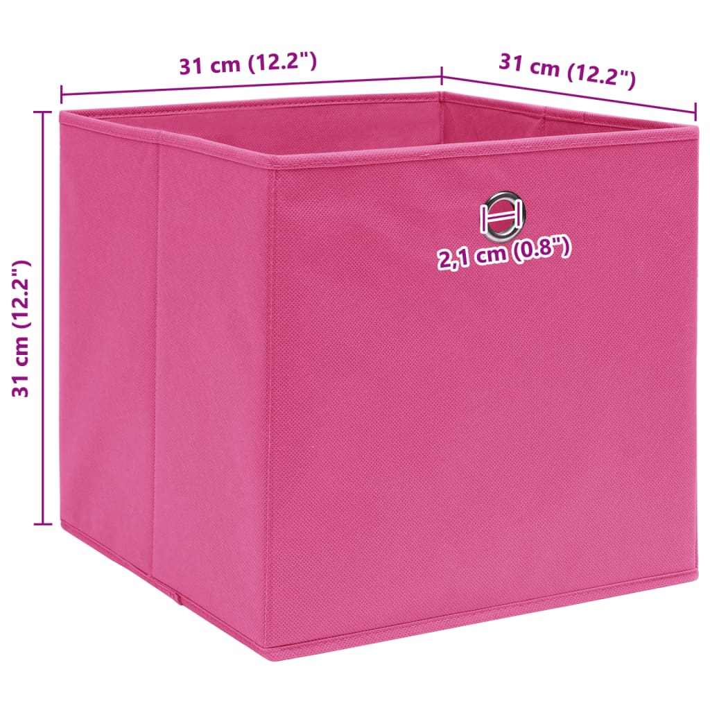 Opbergboxen 10 st 32x32x32 cm stof roze is nu te koop bij PeponiXL, paradijselijk wonen!
