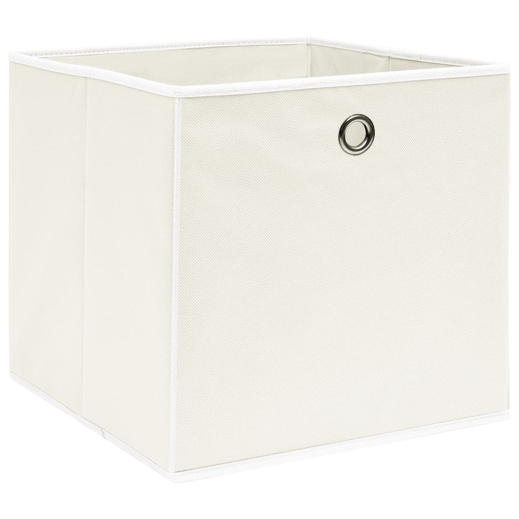 Opbergboxen 4 st 32x32x32 cm stof wit is nu te koop bij PeponiXL, paradijselijk wonen!