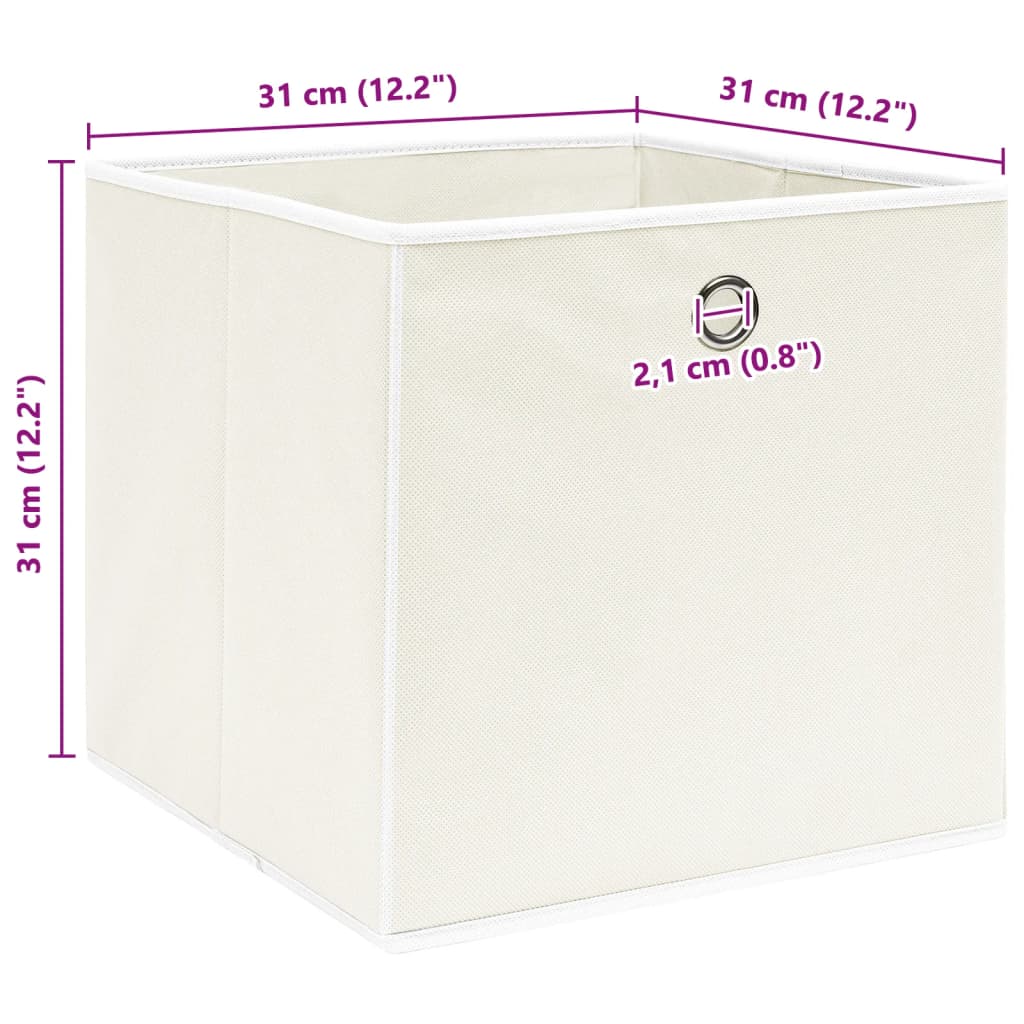 Opbergboxen 4 st 32x32x32 cm stof wit is nu te koop bij PeponiXL, paradijselijk wonen!