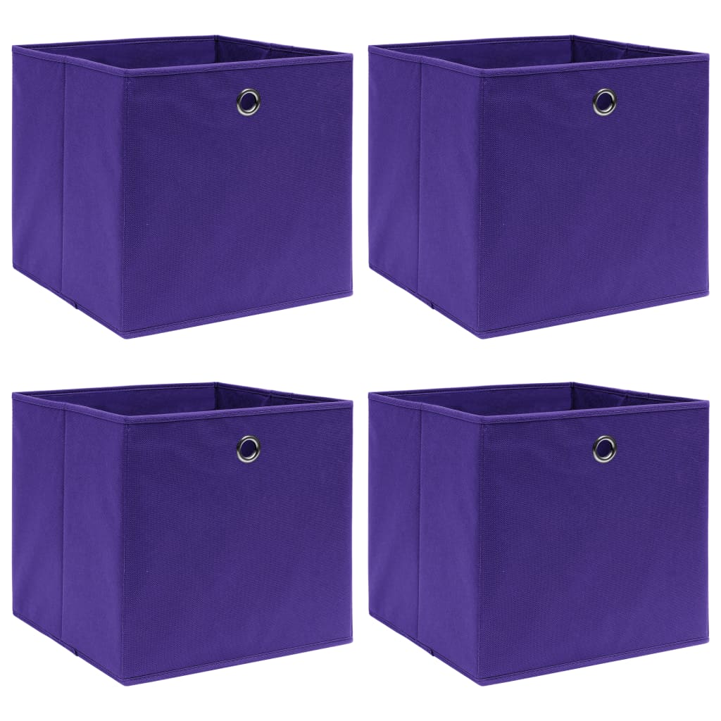 Opbergboxen 4 st 32x32x32 cm stof paars is nu te koop bij PeponiXL, paradijselijk wonen!