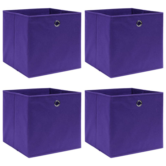 Opbergboxen 4 st 32x32x32 cm stof paars is nu te koop bij PeponiXL, paradijselijk wonen!