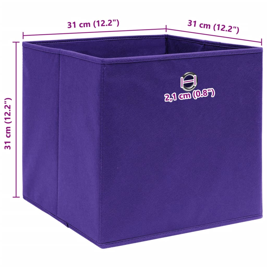 Opbergboxen 4 st 32x32x32 cm stof paars is nu te koop bij PeponiXL, paradijselijk wonen!