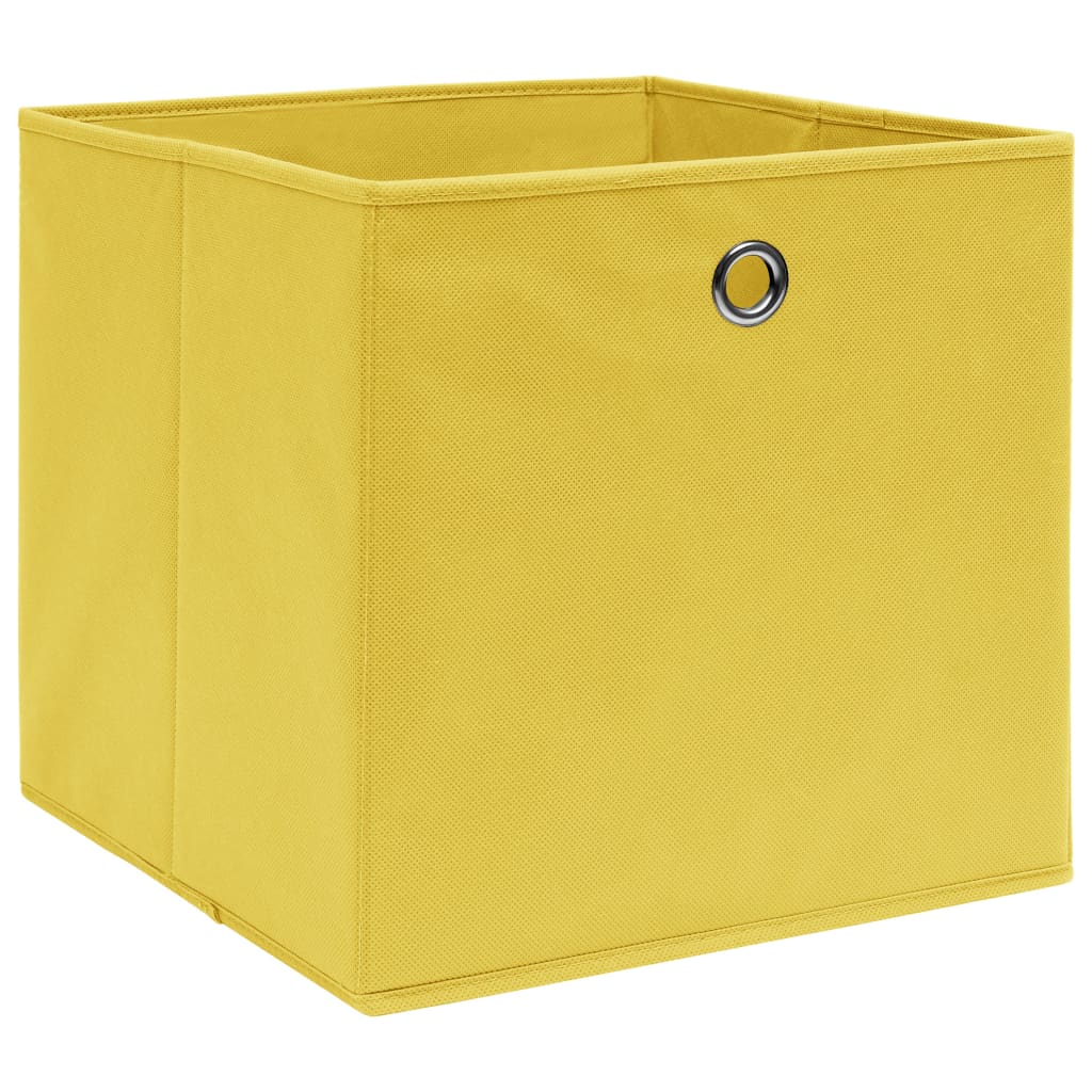 Opbergboxen 4 st 32x32x32 cm stof geel is nu te koop bij PeponiXL, paradijselijk wonen!