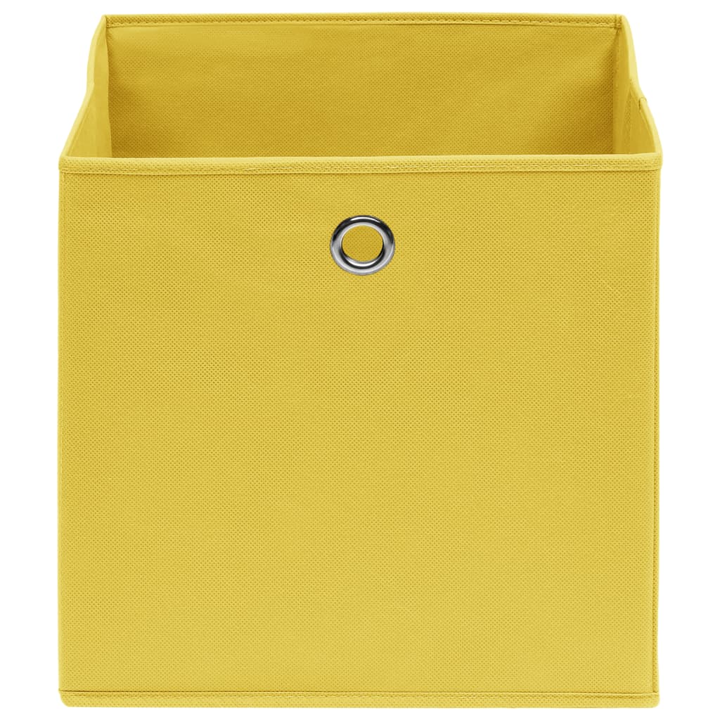 Opbergboxen 4 st 32x32x32 cm stof geel is nu te koop bij PeponiXL, paradijselijk wonen!