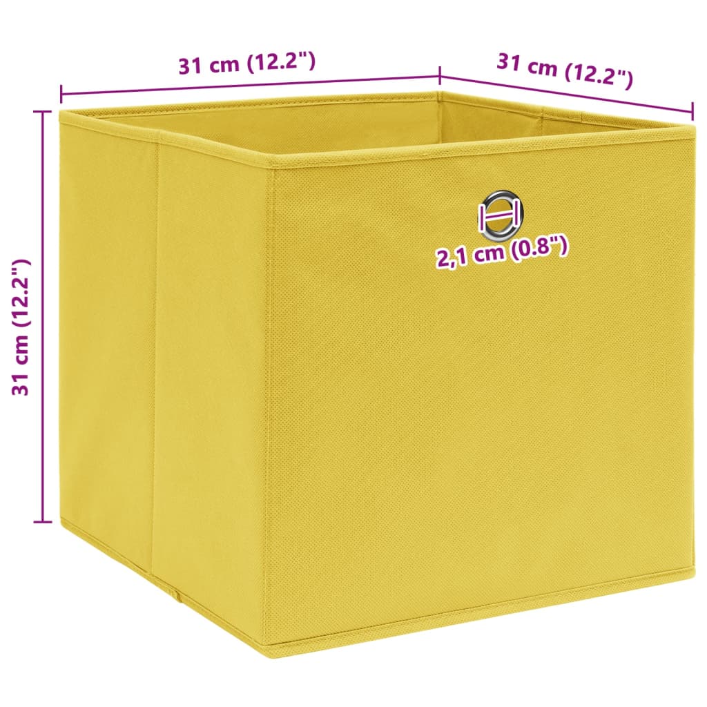 Opbergboxen 10 st 32x32x32 cm stof geel is nu te koop bij PeponiXL, paradijselijk wonen!