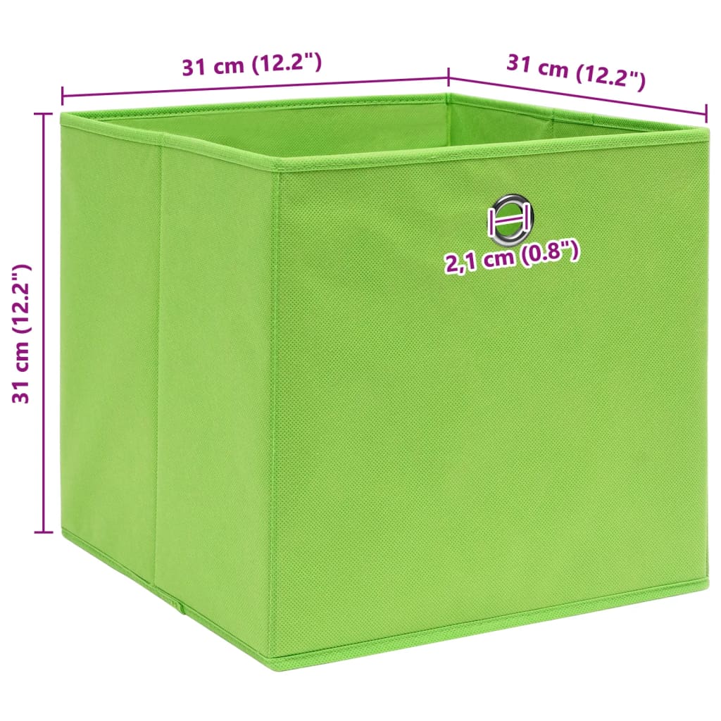Opbergboxen 4 st 32x32x32 cm stof groen is nu te koop bij PeponiXL, paradijselijk wonen!