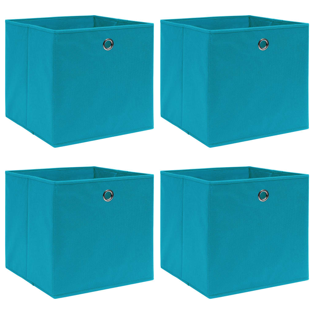 Opbergboxen 4 st 32x32x32 cm stof babyblauw is nu te koop bij PeponiXL, paradijselijk wonen!