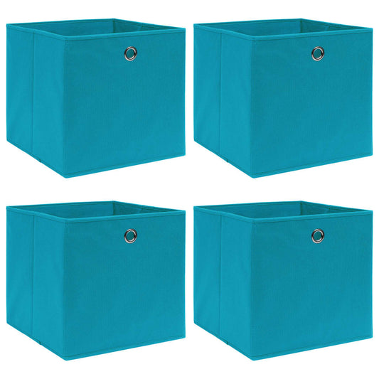 Opbergboxen 4 st 32x32x32 cm stof babyblauw is nu te koop bij PeponiXL, paradijselijk wonen!