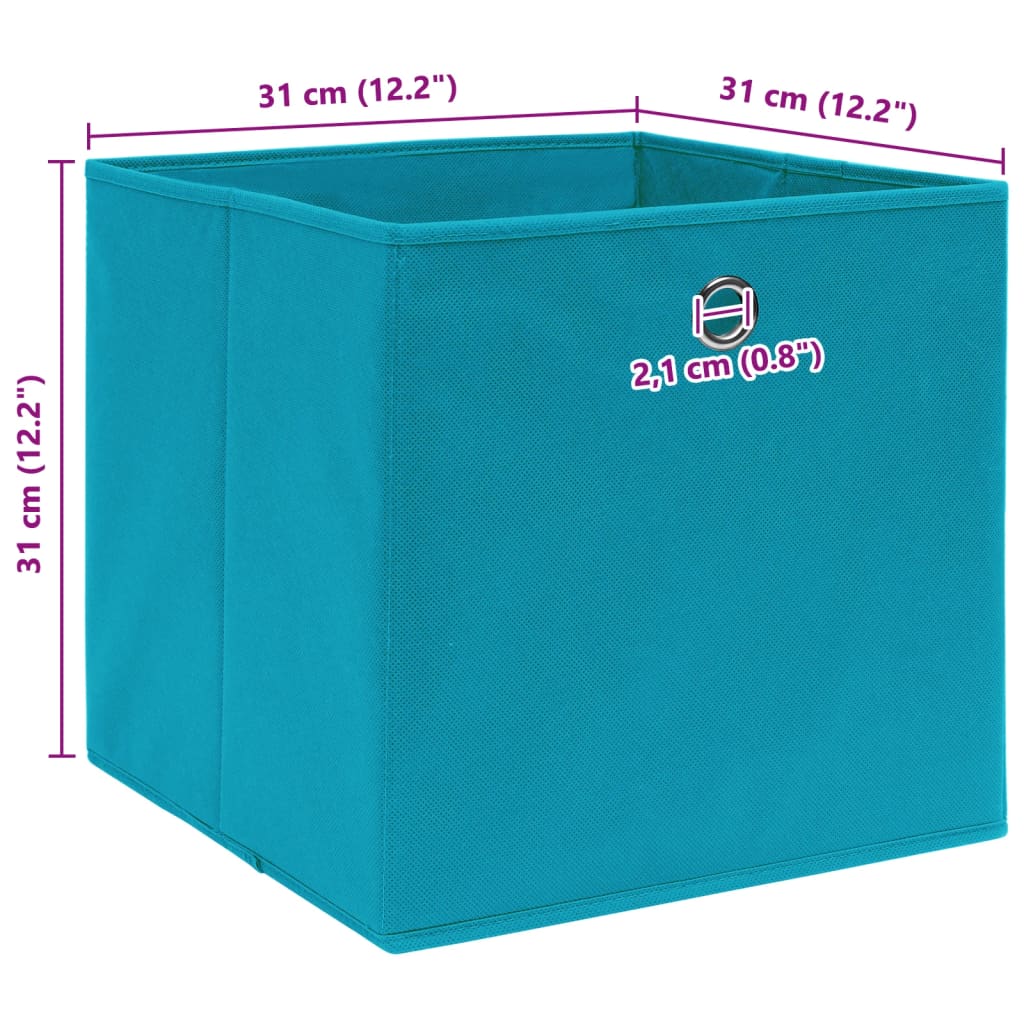 Opbergboxen 4 st 32x32x32 cm stof babyblauw is nu te koop bij PeponiXL, paradijselijk wonen!