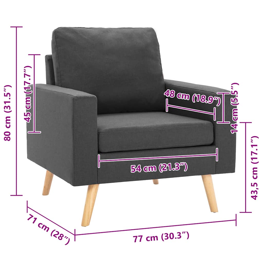 Fauteuil stof donkergrijs is nu te koop bij PeponiXL, paradijselijk wonen!
