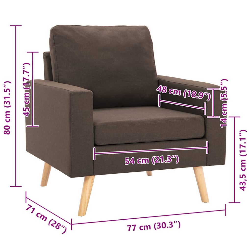 Fauteuil stof bruin is nu te koop bij PeponiXL, paradijselijk wonen!