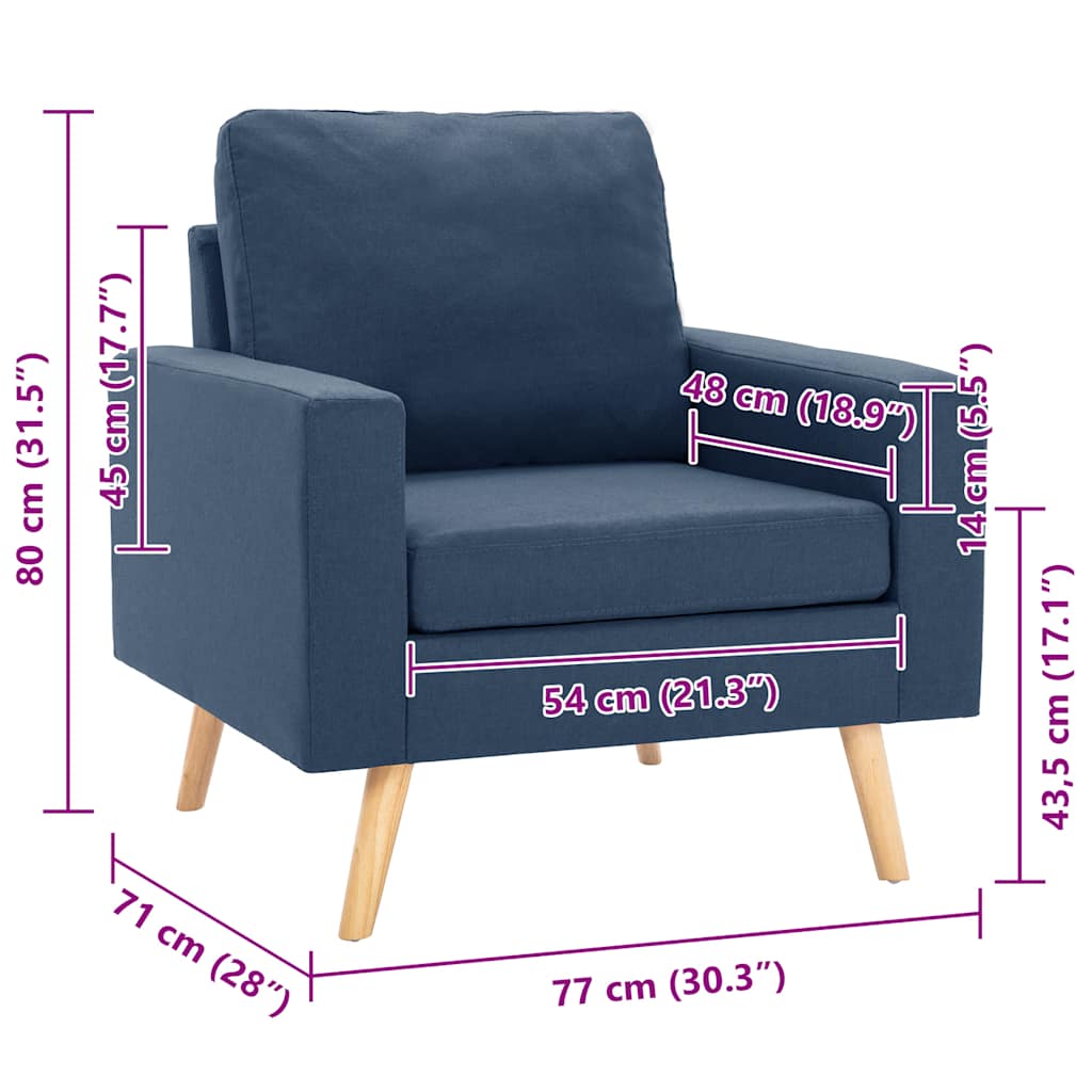 Fauteuil stof blauw is nu te koop bij PeponiXL, paradijselijk wonen!