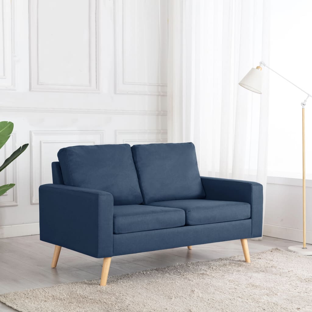 Tweezitsbank stof blauw is nu te koop bij PeponiXL, paradijselijk wonen!