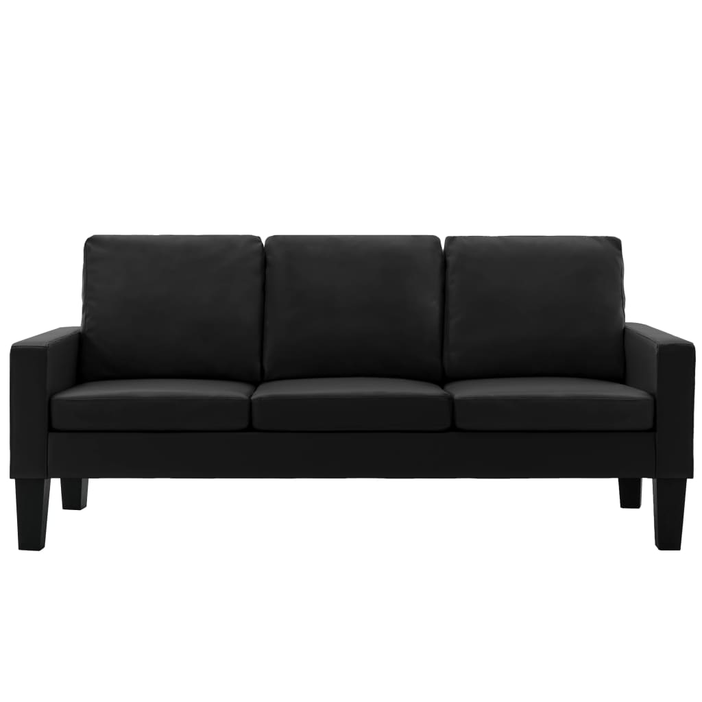 Driezitsbank kunstleer zwart is nu te koop bij PeponiXL, paradijselijk wonen!
