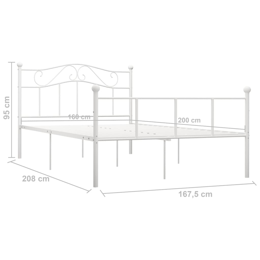 Bedframe metaal wit 160x200 cm is nu te koop bij PeponiXL, paradijselijk wonen!