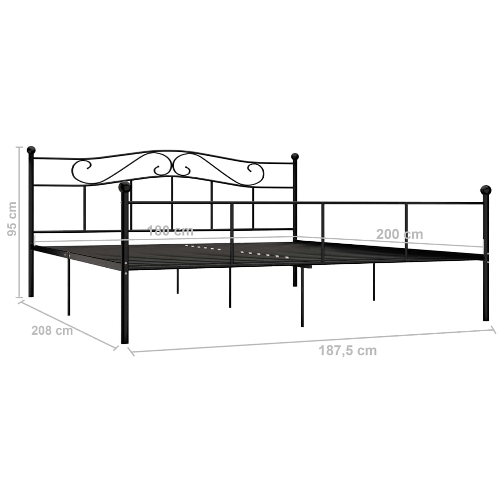 Bedframe metaal zwart 180x200 cm is nu te koop bij PeponiXL, paradijselijk wonen!