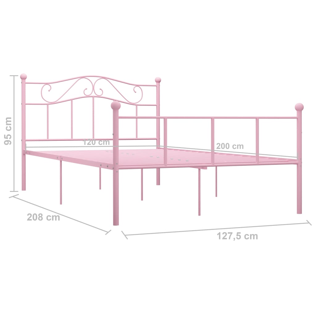 Bedframe metaal roze 120x200 cm is nu te koop bij PeponiXL, paradijselijk wonen!