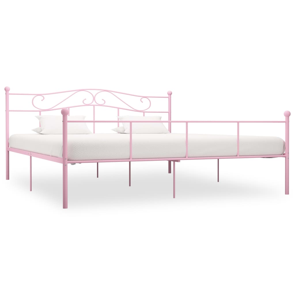 Bedframe metaal roze 200x200 cm