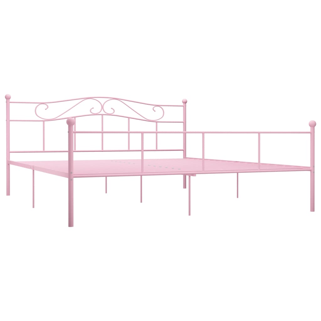 Bedframe metaal roze 200x200 cm