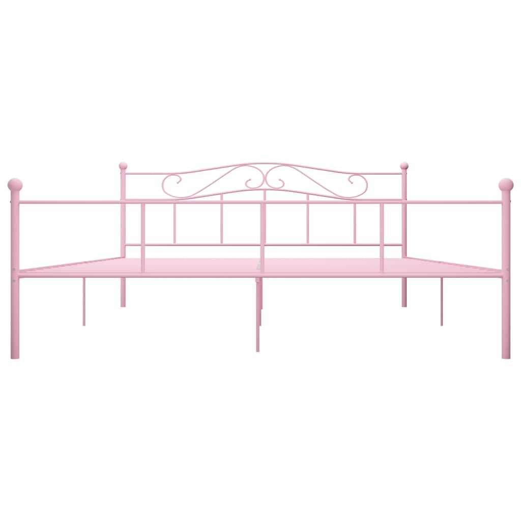 Bedframe metaal roze 200x200 cm