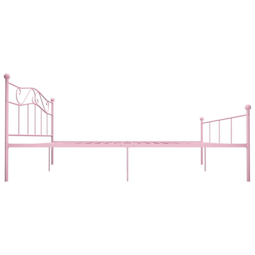 Bedframe metaal roze 200x200 cm