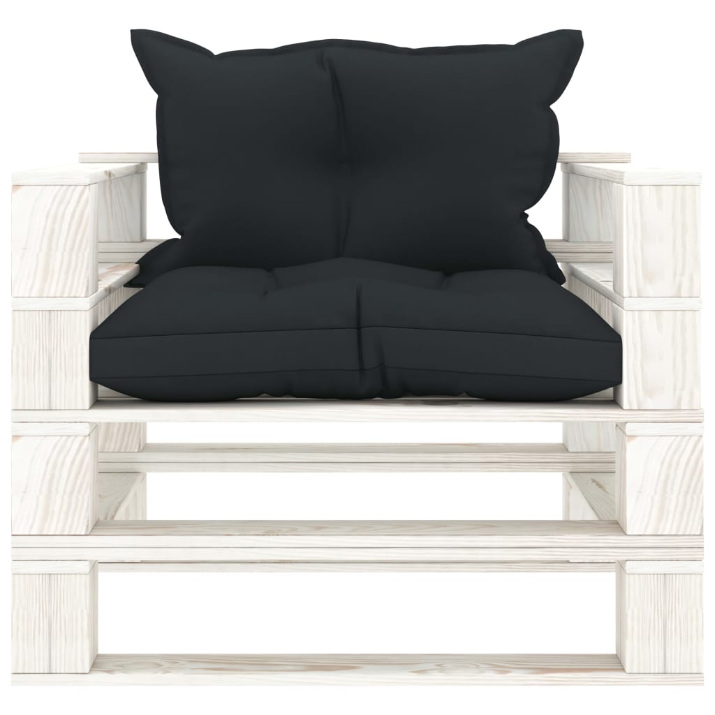Tuinbank met antracietkleurige kussens pallet hout is nu te koop bij PeponiXL, paradijselijk wonen!