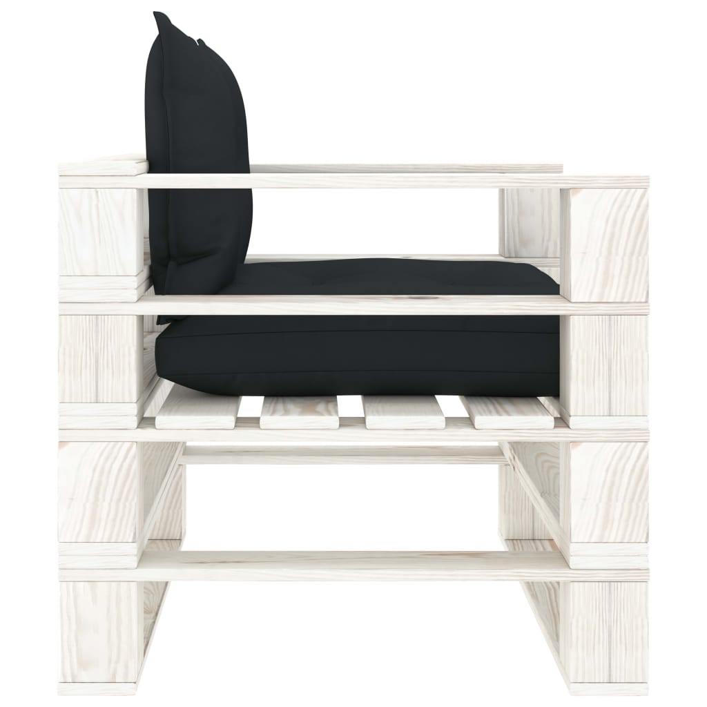 Tuinbank met antracietkleurige kussens pallet hout is nu te koop bij PeponiXL, paradijselijk wonen!