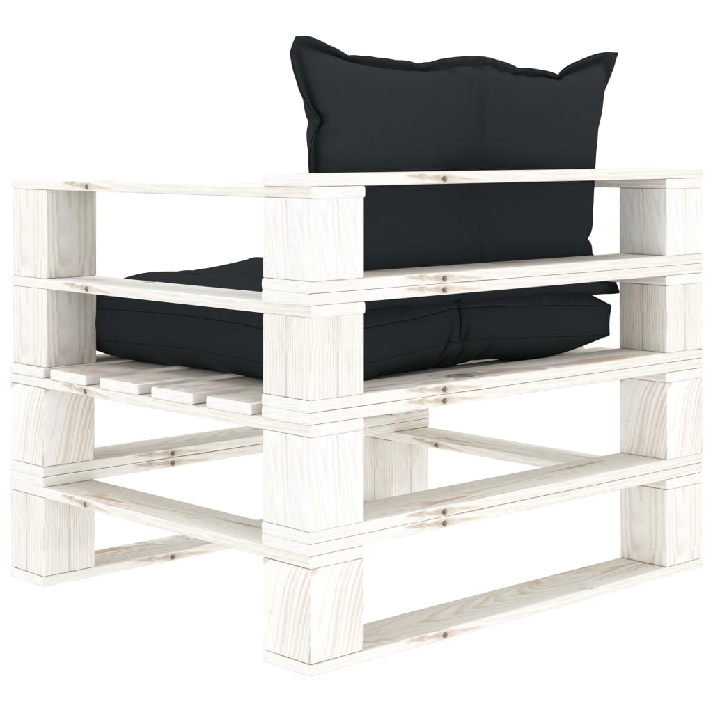 Tuinbank met antracietkleurige kussens pallet hout is nu te koop bij PeponiXL, paradijselijk wonen!